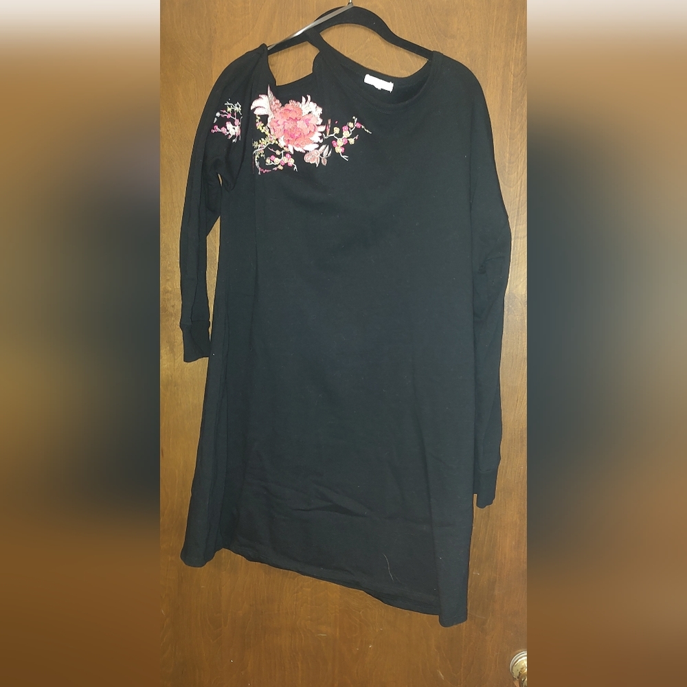 Maurices Black XL Cold shoulder sweatshirt dress